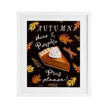 Imagem de Stupell Industries Autumn Skies & Pumpkin Pies Impressão emoldurada branca sob vidro, design por Elizabeth Tyndall, 53 x 43