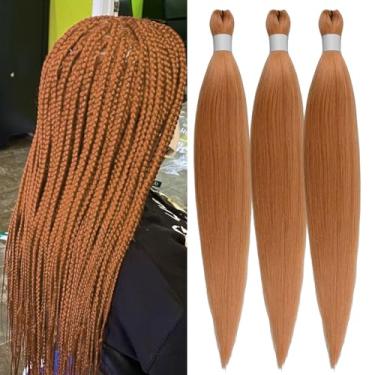 Imagem de Mel loiro pré esticado cabelo trançado Kanekalon caixa de cabelo tranças cabelo humano 66 cm