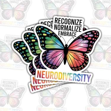 Imagem de Adesivo Embrace Neurodiversity, adesivo NeurodiversityMonth, adesivo de conscientização da saúde mental do cérebro, decalque para laptop, garrafa, telefone, capacete, Kindle Tumbler (neurodiversidade)
