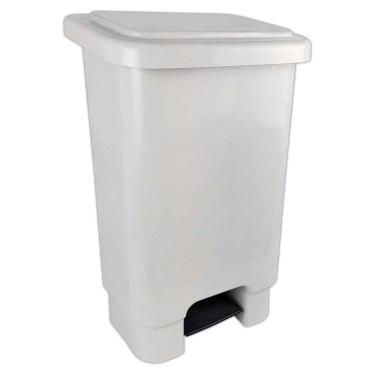 Imagem de Lixeira com Pedal Retangular de 100 Litros Branca Lar Plásticos