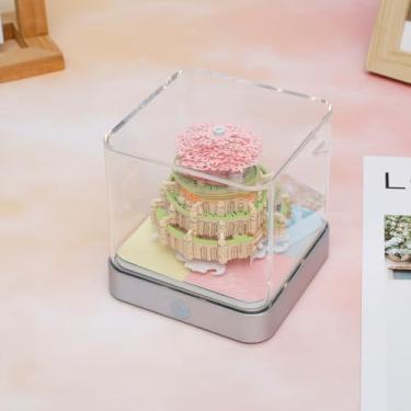 Imagem de Calendário de mesa 3D 2026 com luz de LED, bloco de notas, arte de papel, decoração de mesa com caixa de acrílico, presente criativo para professores de férias em casa, escola, férias (castelo no céu)