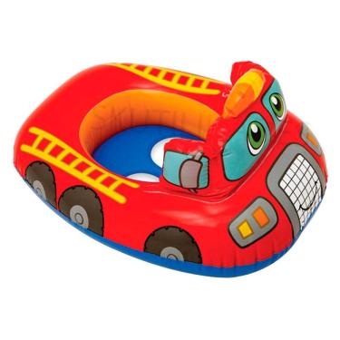 Imagem de Boia Bote Infantil Inflável Com Fralda Temático Policia Bombeiro Avião Para Piscina