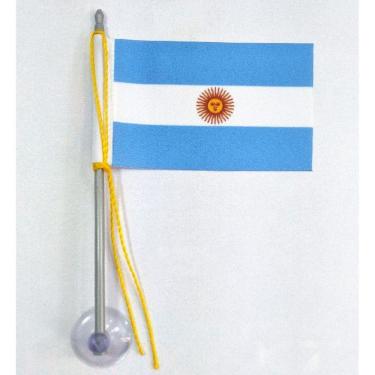 Imagem de Mini Bandeira Argentina Com Ventosa Poliéster 5,5Cm X 8,5Cm