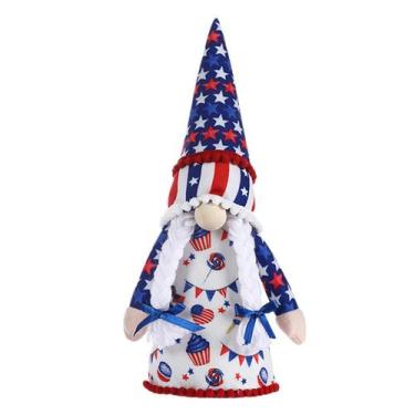 Imagem de Boneca de pelúcia Patriotic Gnome Dwarf Decoration 15x23 cm/5,9x9,1 po
