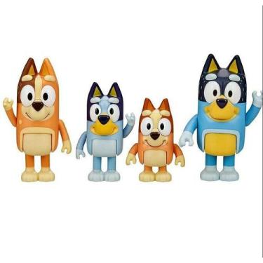 Imagem de Action Figure Bluey & Family Bingo Toys 4 Pcs Pack Set Collection Toys