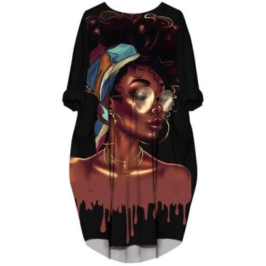 Imagem de Vestido feminino AZPSRT com estampa africana da Vogue Black Queen
