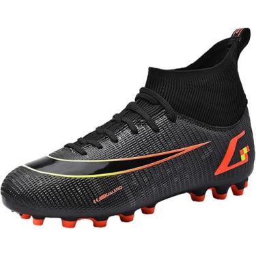 Imagem de Tênis de futebol masculinos de futebol com pontas longas, couro e borr