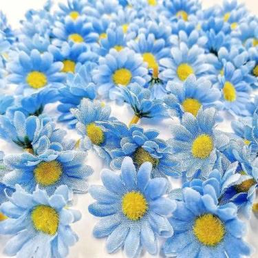 Imagem de Velas 100xartificial azul artesanato margaridas margaridas tecido flor