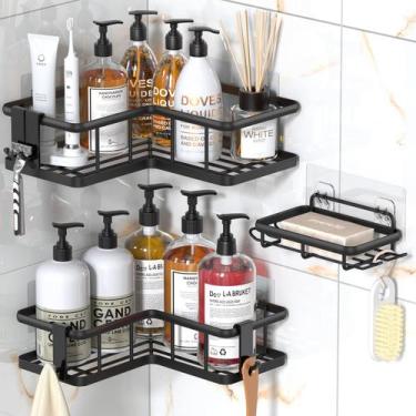 Imagem de Corner Shower Caddy YASONIC 2024 com suporte de sabonete, pacote com 3