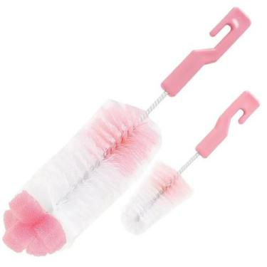 Imagem de Kit De Escova Para Mamadeira Com Esponja Buba Rosa - RB