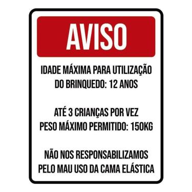 Imagem de Kit 3 Placas Aviso Idade Máxima Brinquedo Ml3833