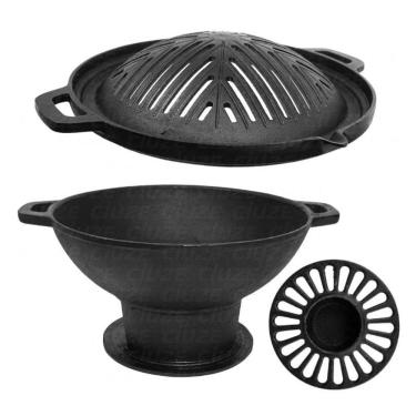 Imagem de Churrasqueira Gengiskan Redonda Ferro Fundido Completa