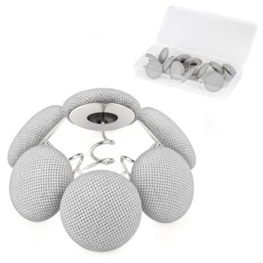 Imagem de Tachinhas decorativas de estofamento com cabeças de pano, pinos torcidos para capas, saias de cama, instalação de forro de cabeça (12, cinza claro)