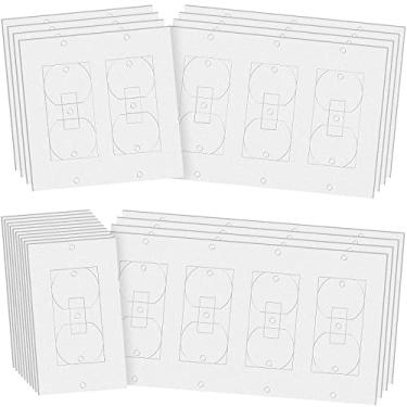 Imagem de Pacote com 22 gaxetas de isolamento de placa de parede sem isoladores de saída de espuma adesiva e seladores de corrente isolante à prova de intempéries almofadas de isolamento de parede para tampa de interruptor elétrico