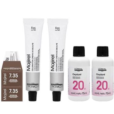 Imagem de Loreal Kit 2 Coloração Majirel 7.35 Louro Louro Dourado Acajou 50g + 2