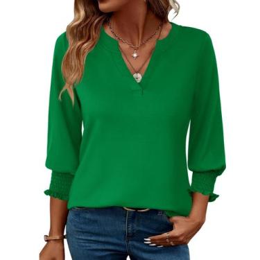 Imagem de Camiseta LOMON St.Patricks Day Summer Tops Loose Fit Green XXL