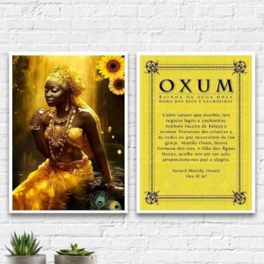 Imagem de Kit 2 Quadros Decorativos Oxum 45X34Cm Branca - Quadros On-Line