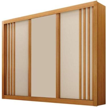 Imagem de Guarda Roupa Milano Cinamomo Off White 3 Portas 4 Gavetas Leifer Móvei