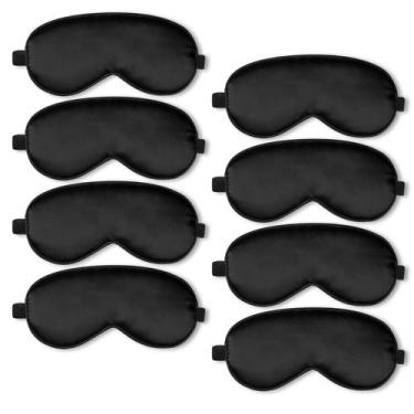 Imagem de Máscara de dormir BBTO Máscara de seda para dormir 8 peças preta