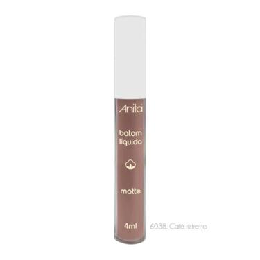 Imagem de Batom Líquido Matte Café Ristretto 4ml - Anita Cosméticos - Longa Duração, Nude Marrom que Não Transfere