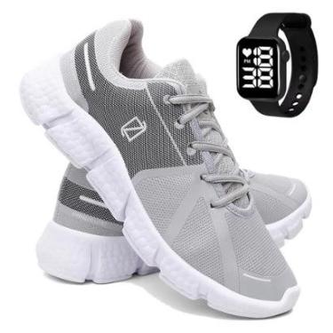 Imagem de Tênis Masculino Esporte Super Leve Para Caminhada Corrida e Treino e Relógio-Masculino