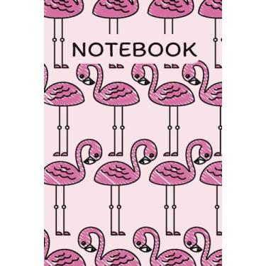 Imagem de Rosy Wings: 200 Ruled Pages Notebook with Pink and Black Flamingos