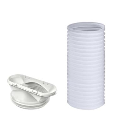 Imagem de Generic Capô Extrator de Secador de Roupa, Mangueira de Exaustão de Plástico Ajustável de Comprimento Elástico para Condicionadores de Ar (Branco [anel de cartão de 15 cm + interface)