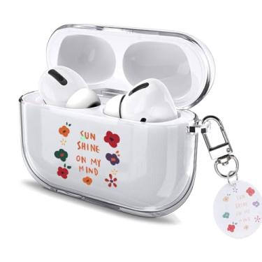 Imagem de Watefull Capa para AirPods Pro 3 fofa com chaveiro mosquetão 2025, Clear Air Pods Pro 3 capa macia com desenho animado anime kawaii com ornamento para crianças, meninos, meninas e mulheres (flores)