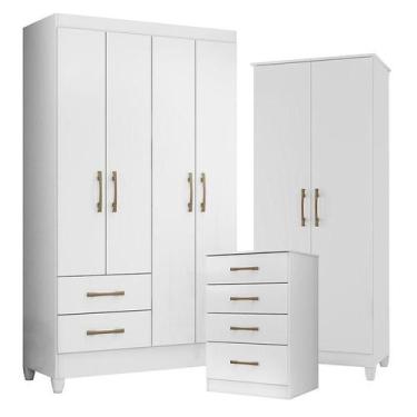 Imagem de Guarda Roupa Solteiro Chile com Cômoda MS913 e Armário Multiuso Jade B