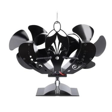 Imagem de Garosa Ventilador de Fogão a Lenha Com 8 Lâminas, Ventilador Termoelétrico Alimentado por Calor Com Design Duplo de 4 Lâminas para Lareira Com Queimador de Madeira