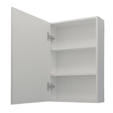 Imagem de Armário Aéreo Branco MDF 15mm - Gabinete de Parede sem Espelhos Entregue Montado | Armário de Banheiro com Amortecedor e Puxador Alumínio (Sem Espelhos)