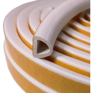 Imagem de Tira de vedação de isolamento à prova de som para janelas com vedações autoadesivas, grande espaço (de 5/40.6 cm a 15/81.3 cm), fácil de cortar no tamanho, (D-White, 20 pés)