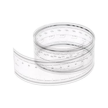 Imagem de Generic Régua flexível de filme escala de 60 cm 0,1 mm com linhas de ângulo e largura R réguas retas dobráveis de plástico PET ferramenta de medição suave para fábrica, transparente