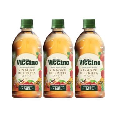 Imagem de Kit com 3 Garrafas de Vinagre de Maçã e Mel de 500mL cada - Senhor Viccino