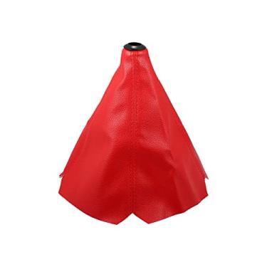 Imagem de Capa antipoeira alavanca de câmbio capa de bota à prova de poeira universal para veículo carro transmissão de marchas capa contra poeira alavanca de engrenagem poeira bota fosco PVC vermelho