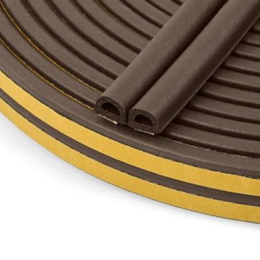 Imagem de Tira de vedação de isolamento à prova de som para janelas com proteção autoadesiva (D-Brown, 1,8 m)