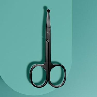 Imagem de Kit de aparar pelos do nariz – Pacote com 2 tesouras de ponta redonda importadas, aparador de pelos do nariz masculino, tesoura manual de cabelo, segura e conveniente