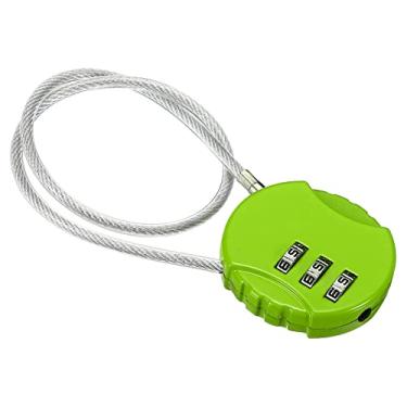 Imagem de Cadeado de combinação de 30,5 cm, cadeado de 3 dígitos à prova d'água com corda de arame para bagagem, academia, cerca, caixa de ferramentas, mochila, verde