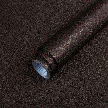 Imagem de Papel de parede autoadesivo marrom - Papel de contato removível à prova d'água para bancada de banheiro 39,9 cm x 1,999 cm - Papel de vinil de cozinha para bancadas de armário - Papel de parede para