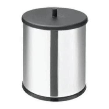Imagem de 2X Lixeira Pia Cozinha Inox 3,2L Tampa E Fundo Polipropileno