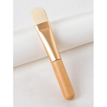 Imagem de Pincéis elegantes de máscara facial de ouro rosa para cabeça chata, pincéis faciais para cuidados com a pele e aplicação de maquiagem, sem fragrância