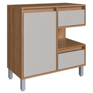 Imagem de Gabinete Suspenso 1 Porta E 2 Gavetas 80 Cm Bl2001 Mell Arenas Faem Me