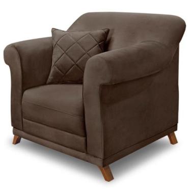 Imagem de Poltrona Decorativa Retro Polo Com Almofada Veludo 2231 Ezz 2231 - MIL