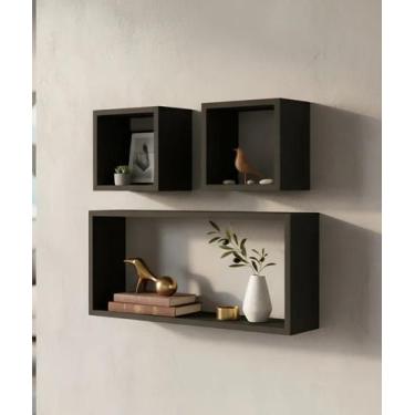 Imagem de Kit 03 Nichos MDF 15cm de Profundidade Sala Quarto Decoração Cozinha B