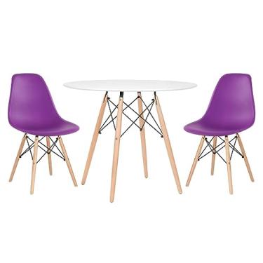 Imagem de Loft7, Mesa redonda Eames 90 cm + 2 cadeiras Eiffel DSW