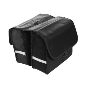 Imagem de harayaa Bolsa de selim multifuncional e impermeável para bicicleta, com detalhes refletivos, à água e ideal para compras.