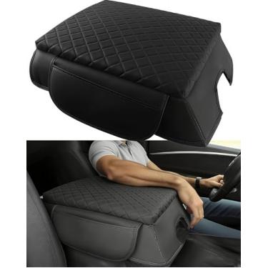 Imagem de Capa de console central para Ford F150 2015-2020, F250/F350/F450 2017-2022 e Expedition 2018-2024, assento concha central engrossado caixa de apoio de braço almofada PU couro protetor anti-arranhões