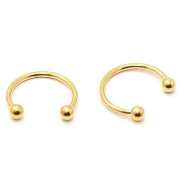 Imagem de Piercing Ferradura Dourado PVD Aço Cirúrgico 1.2mm - M2 Piercing, 12mm