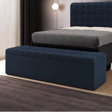 Imagem de Calçadeira Baú Alpha Para Cama de Casal King 195cm no Tecido Courino - Conforto e Elegância Aradecor