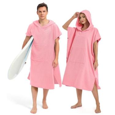 Imagem de Toalha Abahub Surf Poncho com capuz Quick Dry Pink M